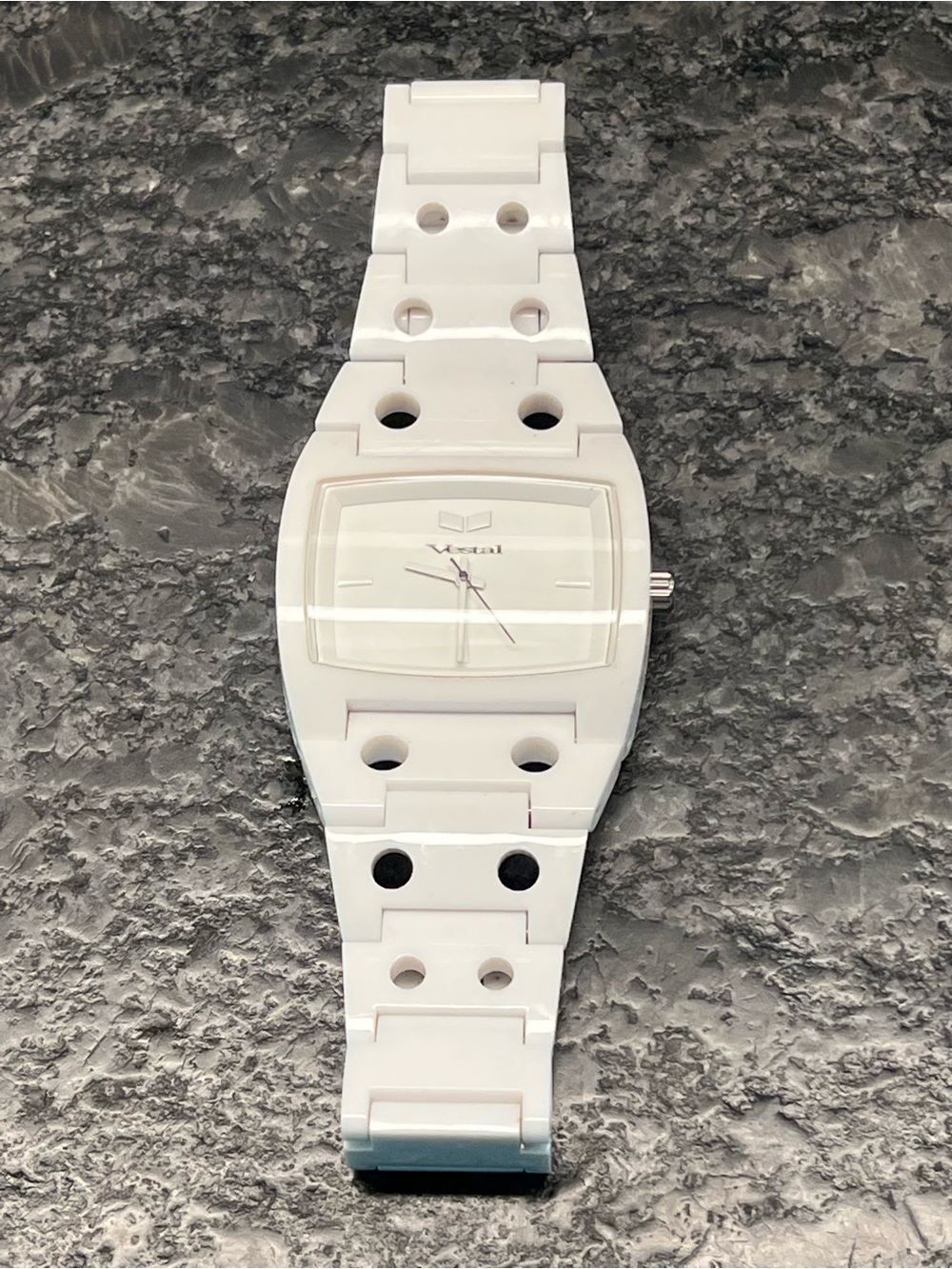 Vestal White Link Watch with Silver Accents - Picture 2 of 6